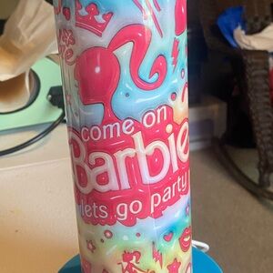 Pink and Blue Party Drinkware with Floral and Crown Design 20oz tumbler